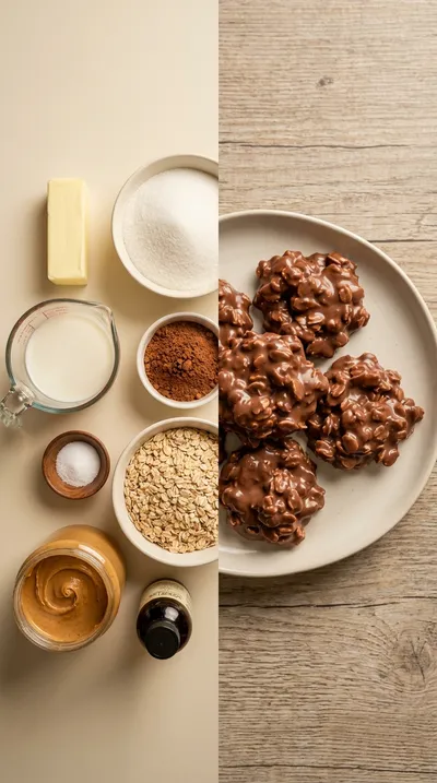 Classic No Bake Cookies – Quick Chocolatey Treat - ready to serve
