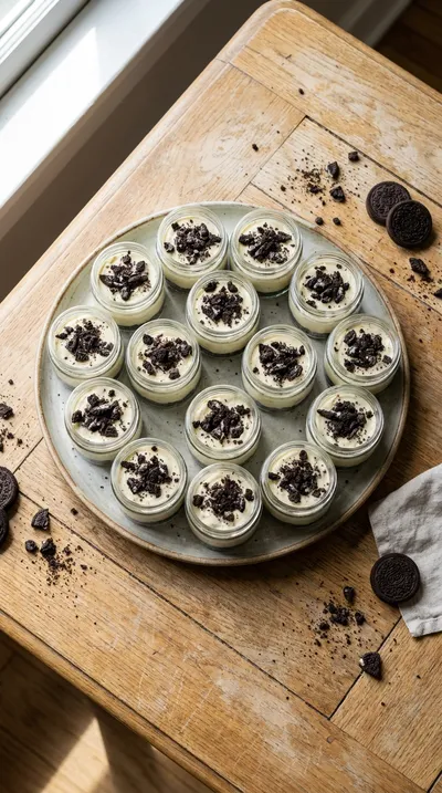 Oreo No-Bake Cheesecake Cups - cooking process
