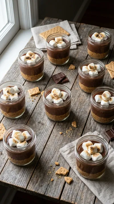 No Bake S'Mores Pudding Cups - cooking process