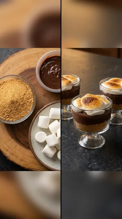 No Bake S'mores Pudding Cups - ready to serve