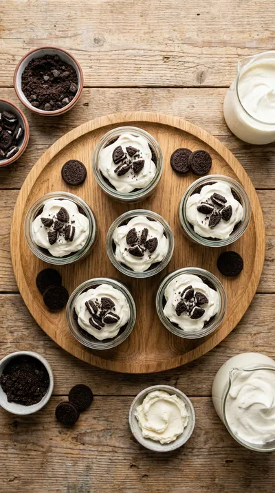 Oreo No-Bake Cheesecake Cups - cooking process