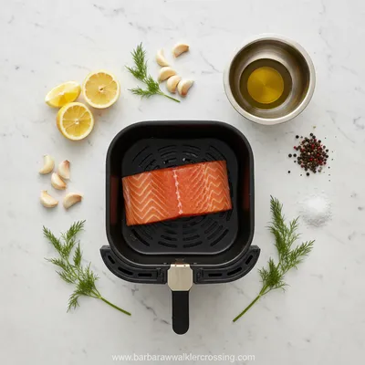 Air Fryer Salmon Recipe - cooking process