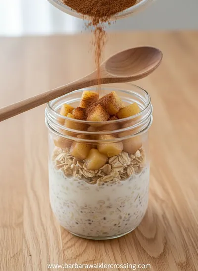 Apple Cinnamon Overnight Oats Recipe - ingredients preparation