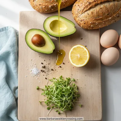 Avocado Egg Toast - cooking process