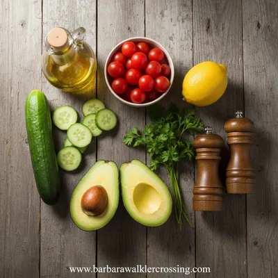 Avocado Tomato Cucumber Salad Recipe - cooking process