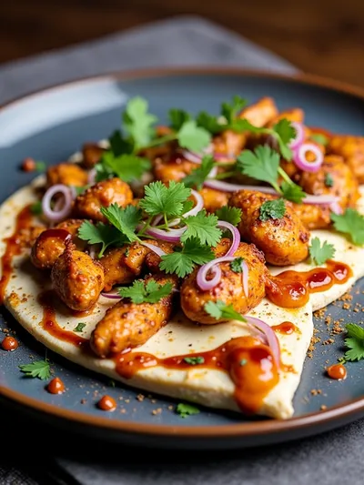 Easy BBQ Chicken Flatbread - cooking process