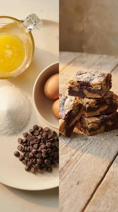 Brookies: Chewy Chocolate Cookie Brownie Bars - ready to serve