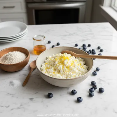 Blueberry Lemon Zest Cottage Cheese Bites - cooking process