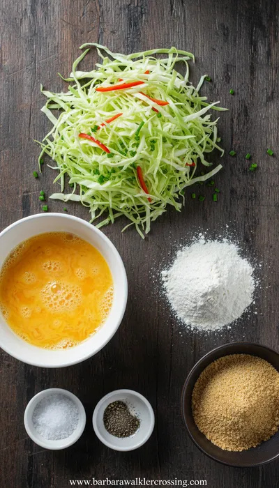 Crispy Cabbage and Egg Fritters Recipe - cooking process