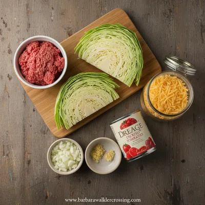 Cabbage Beef Bake Recipe - ingredients preparation