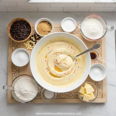 Cake Batter Chocolate Chip Cookies - cooking process