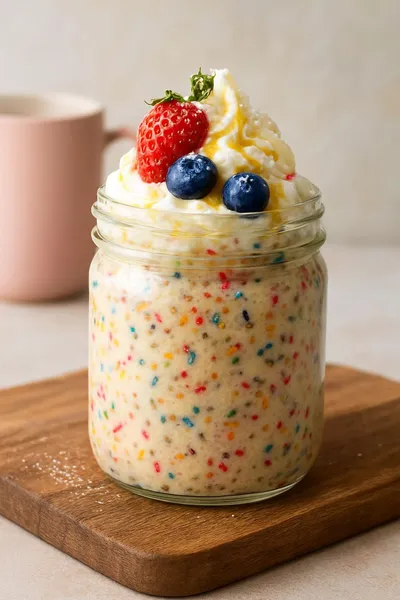 Cake Batter Overnight Oats - ready to serve
