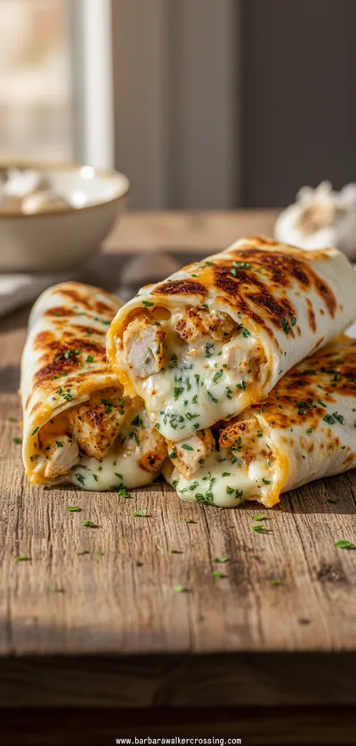 Cheesy Garlic Chicken Wraps – Quick Low Carb Delight