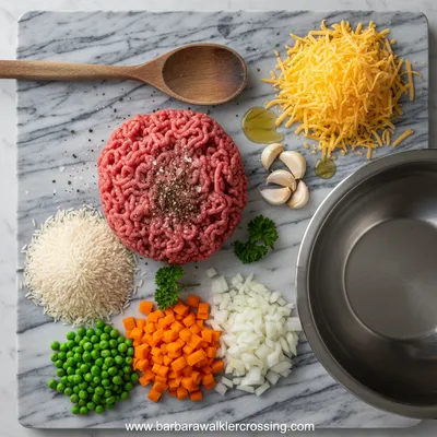 Cheesy Ground Beef and Rice Casserole - cooking process
