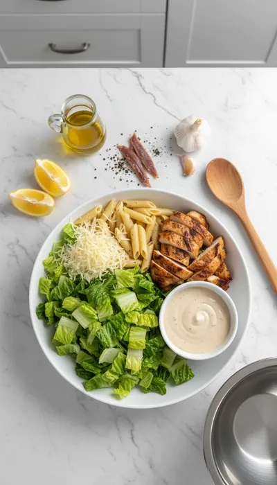 Chicken Caesar Pasta Salad – Easy Fresh Recipe - cooking process