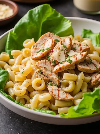 Quick Chicken Caesar Pasta Salad