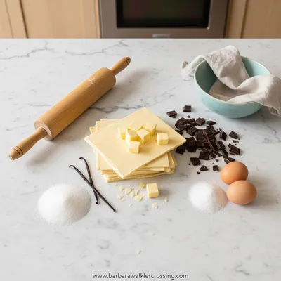 Easy Homemade Chocolate Croissants - ingredients preparation