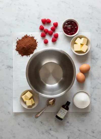 Chocolate Raspberry Cake - cooking process