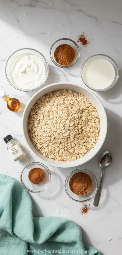 Cinnamon Roll Overnight Oats Recipe - cooking process