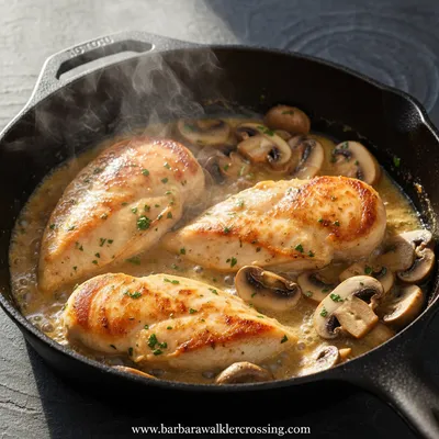 Cowboy Butter Chicken Recipe | Garlic Mushroom Chicken - cooking process