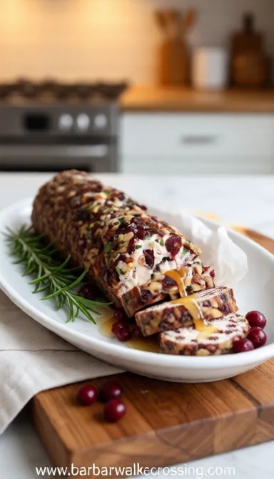 Cranberry Pecan Cheese Log - ready to serve