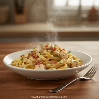 Creamy Chicken Turkey Bacon Ranch Pasta