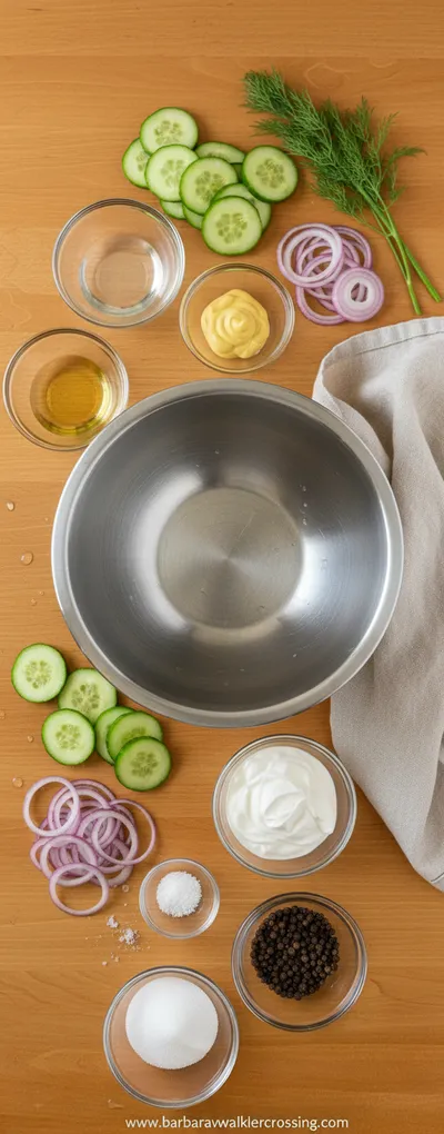 Creamy German Cucumber Salad - cooking process