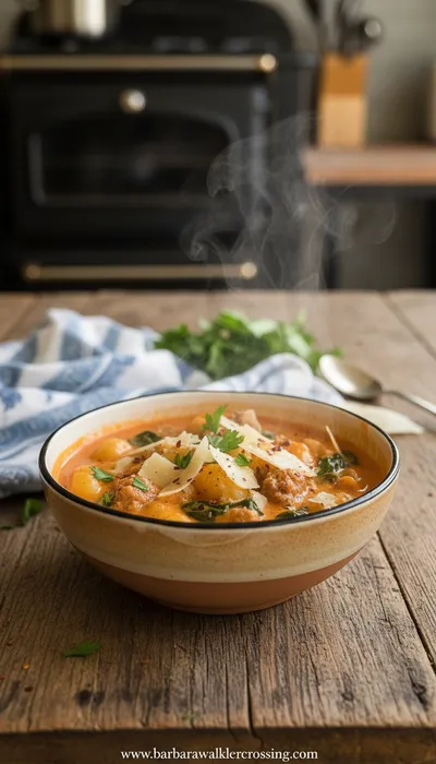 Creamy Gnocchi Soup with Beef Sausage
