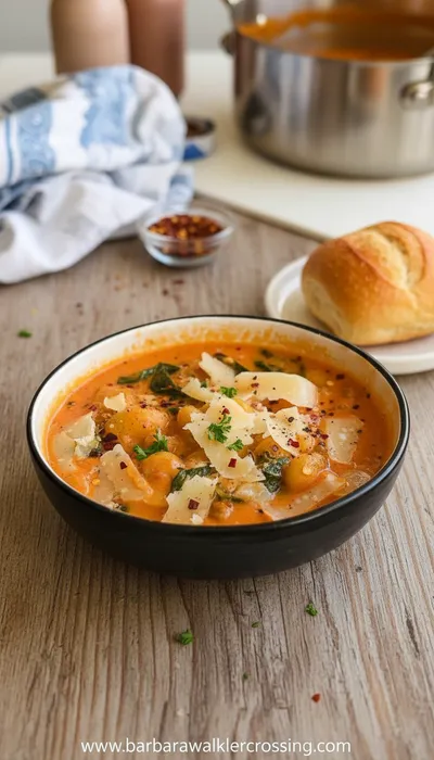 Creamy Gnocchi Soup with Beef Sausage - ready to serve