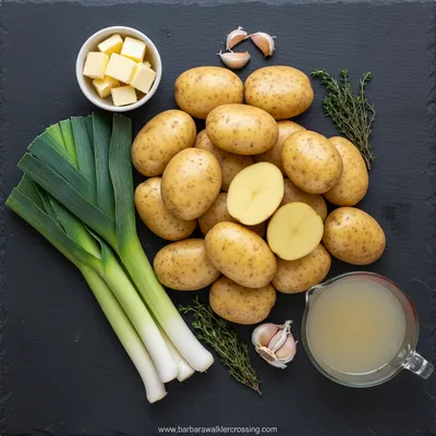 Creamy Potato Leek Soup Recipe - ingredients preparation