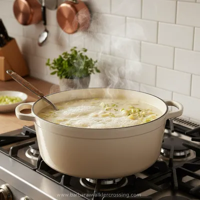 Creamy Potato Leek Soup Recipe - cooking process
