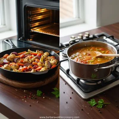 Creamy Roasted Vegetable Soup Recipe - ingredients preparation