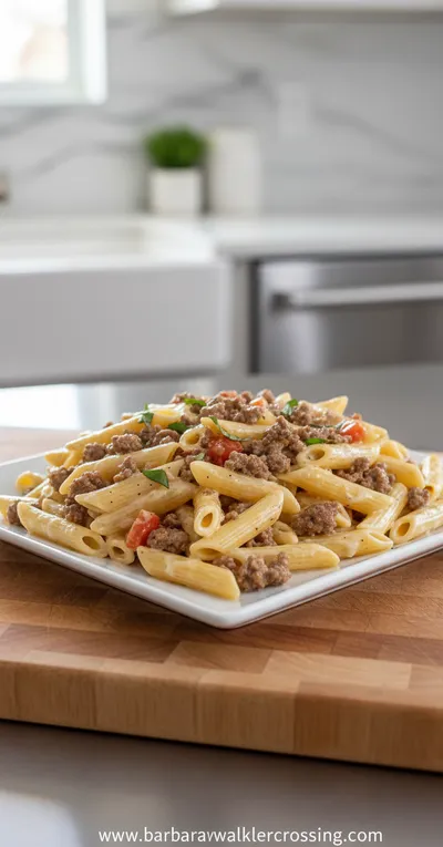 Creamy Rotel Pasta With Ground Beef