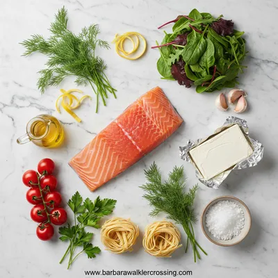 Creamy Salmon Pasta With Mixed Greens - cooking process