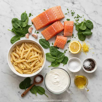 Creamy Salmon Spinach Pasta – Ready in 25 Minutes - cooking process