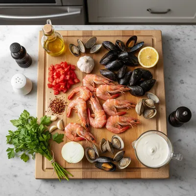 Creamy Seafood & Shrimp Chili - cooking process
