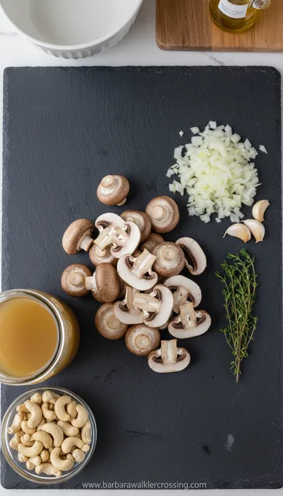 Creamy Vegan Mushroom Soup Recipe - cooking process