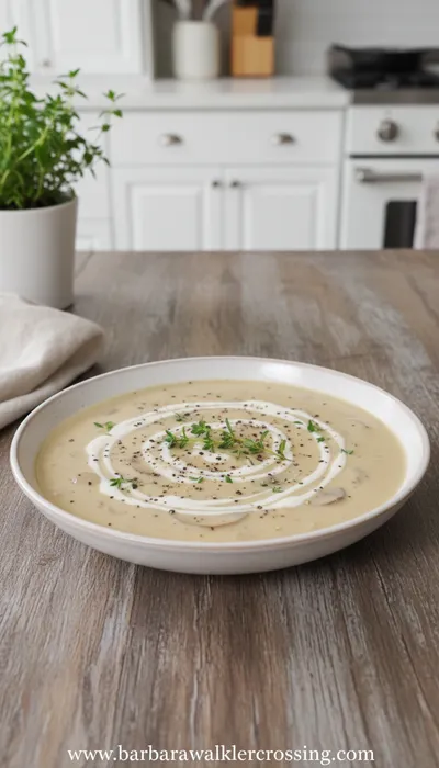 Creamy Vegan Mushroom Soup Recipe - ready to serve