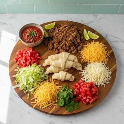 Crescent Roll Taco Pizza Recipe - cooking process