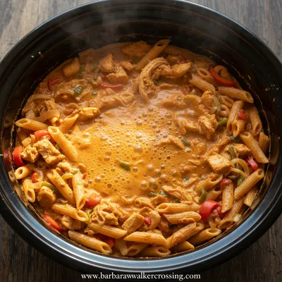 Crock Pot Creamy Cajun Chicken Pasta Recipe - cooking process