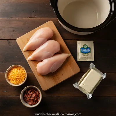 Crockpot Crack Chicken: Easy Creamy Ranch Recipe - ingredients preparation