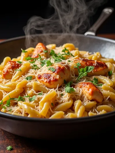 Crockpot Garlic Parmesan Chicken Pasta