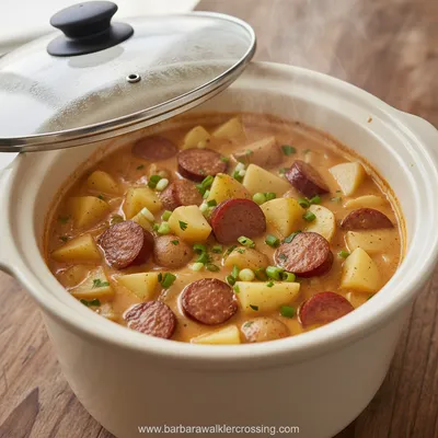 Crockpot Potato Soup with Sausage - ingredients preparation
