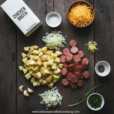 Crockpot Potato Soup with Sausage - cooking process