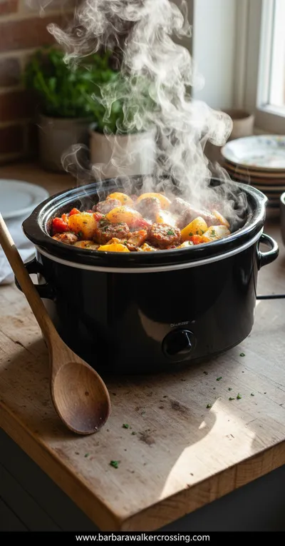 Crockpot Sausage Casserole: Easy Dinner Recipe - cooking process