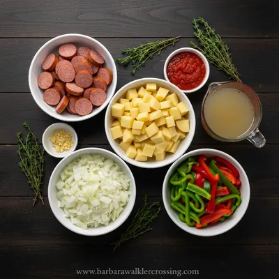 Crockpot Sausage Casserole: Easy Dinner Recipe - ingredients preparation