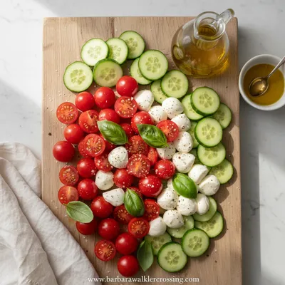 Easy Cucumber Caprese Salad - cooking process
