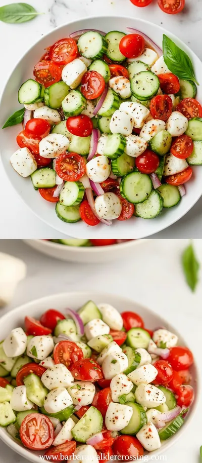 Easy Cucumber Caprese Salad