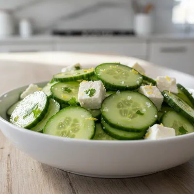 Cucumber Feta Salad with Lemon Greek Vinaigrette