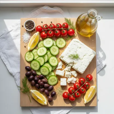 Cucumber Feta Salad with Lemon Greek Vinaigrette - cooking process